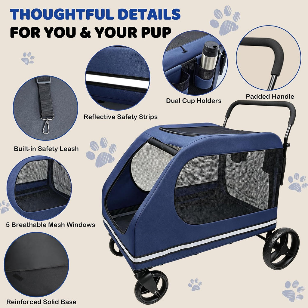 xiapia extra large dog stroller for large &, close-up detail
