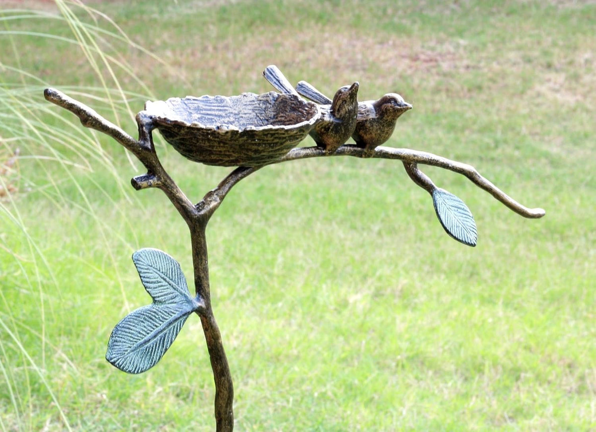 ebros gift romantic pair of lovebirds by nest shown in use