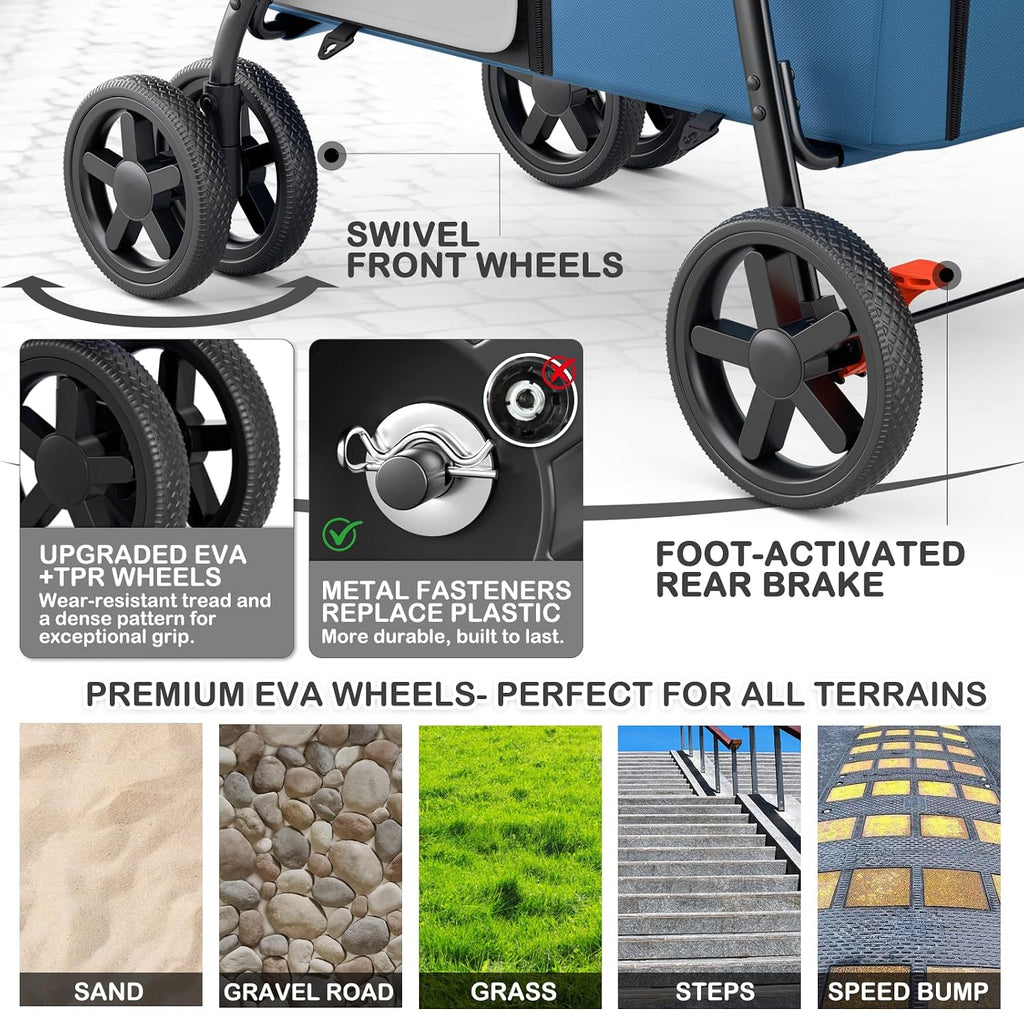 monibloom double dog stroller for small and medium, front angle view