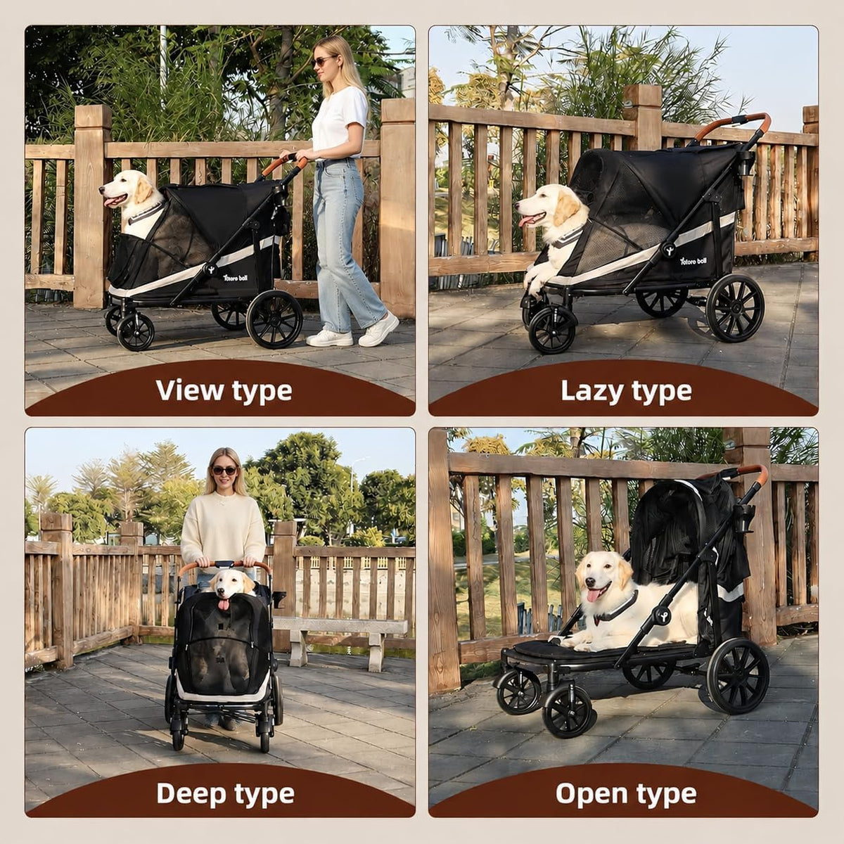 dog stroller for large dogs one-click folding 4, close-up detail
