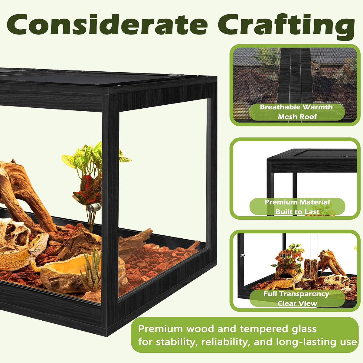 prolee 35 gallon bearded dragon tank, 32 x showing dimensions