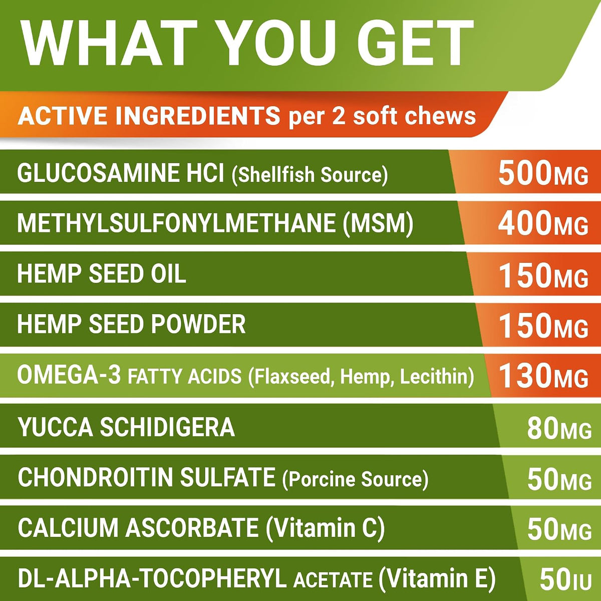 advanced joint hemp chews for dogs mobility, side view