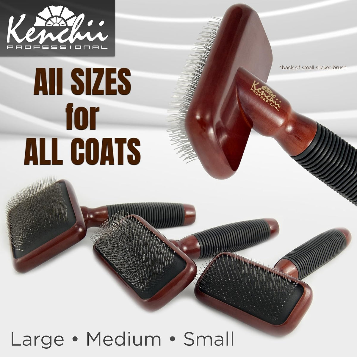 kenchii large slicker brush for dogs, detangling and, close-up detail