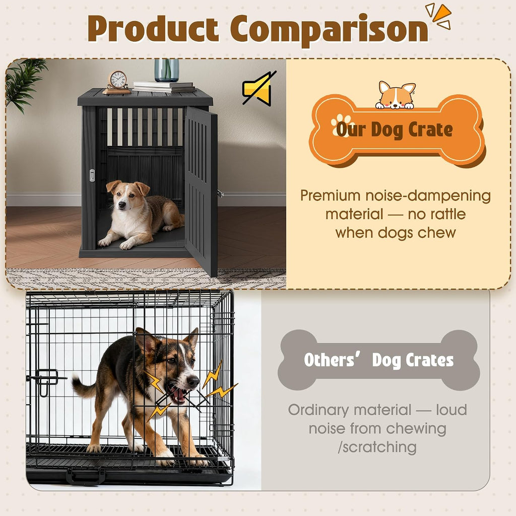 bifanuo dog house 30-inch dog crate furniture, heavy, side view