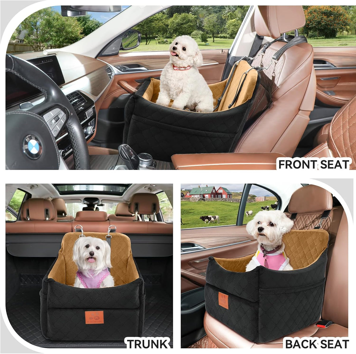 gl glenslave dog car seat for small/medium dogs shown in use