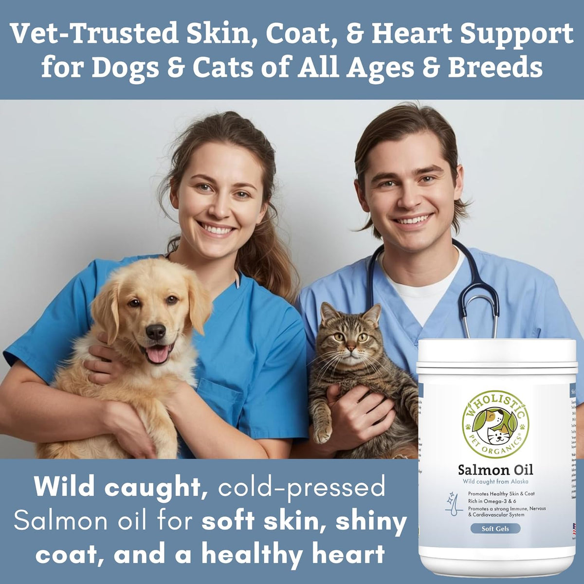 wild alaskan salmon oil for dogs and cats showing dimensions