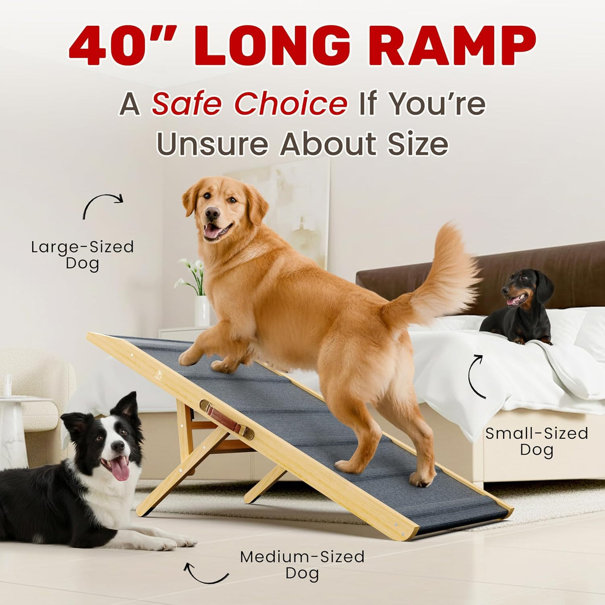 foldable dog ramp for couch - portable dog shown in use