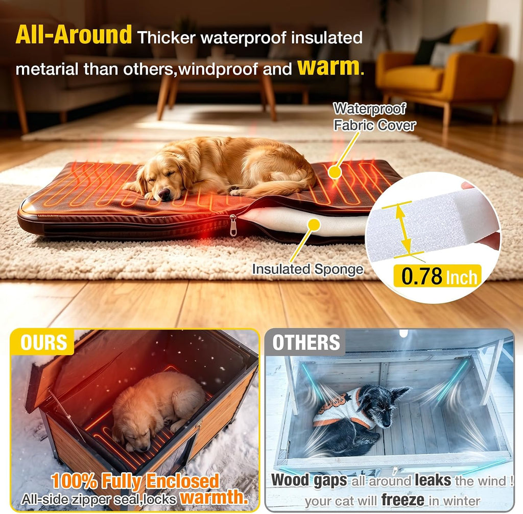 aivituvin dog house outdoor heated dog kennel with shown in use