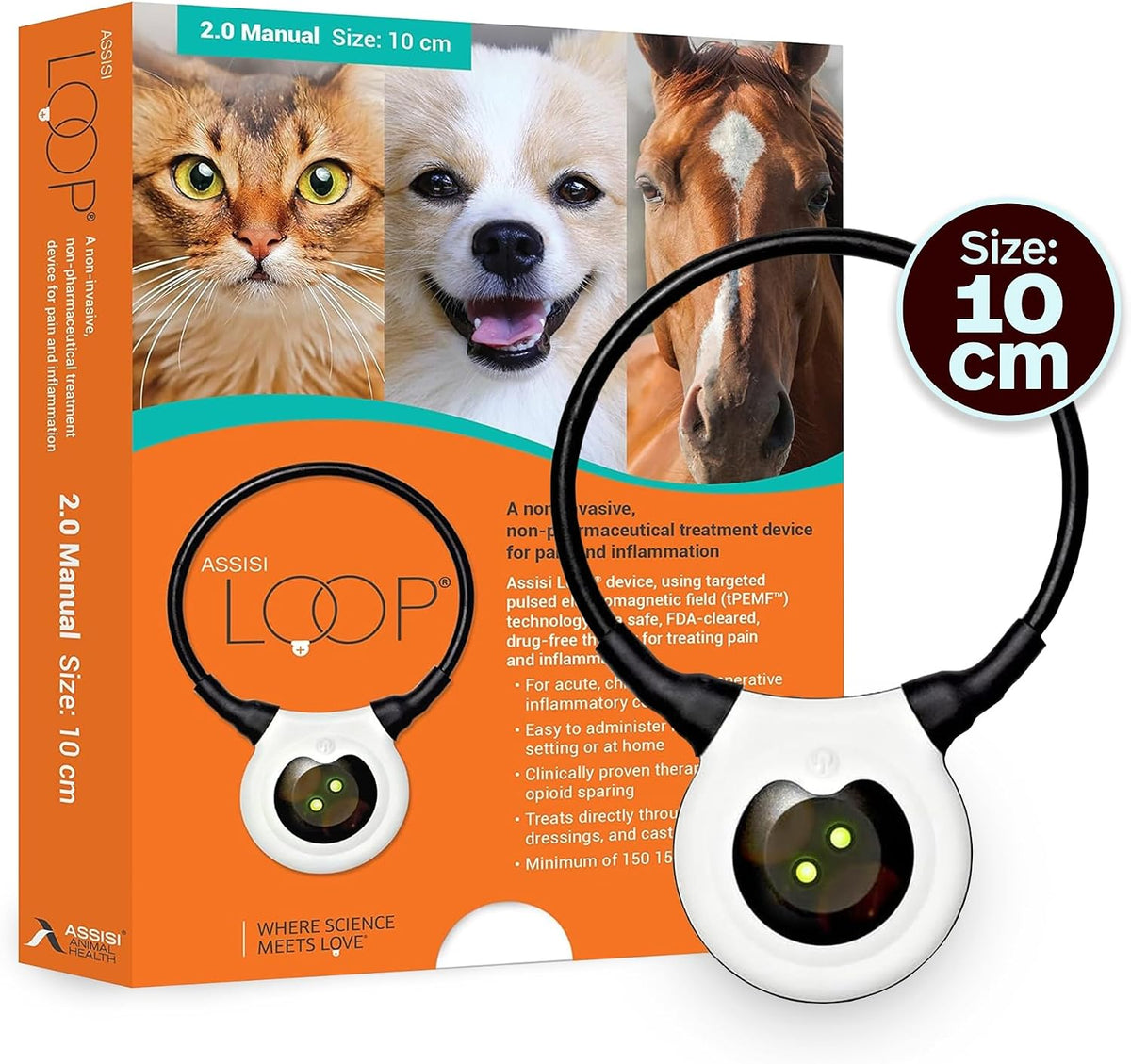 assisi loop 2.0 manual tpemf device for dogs shown in use