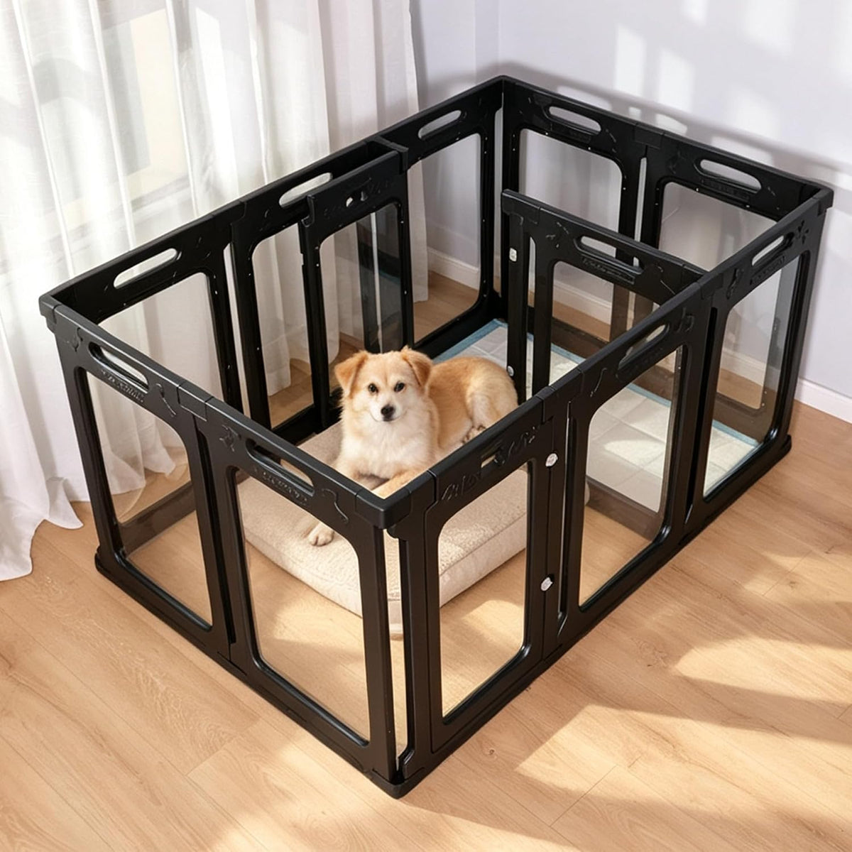 clear acrylic dog playpen indoor, 30" h, 12, main product view