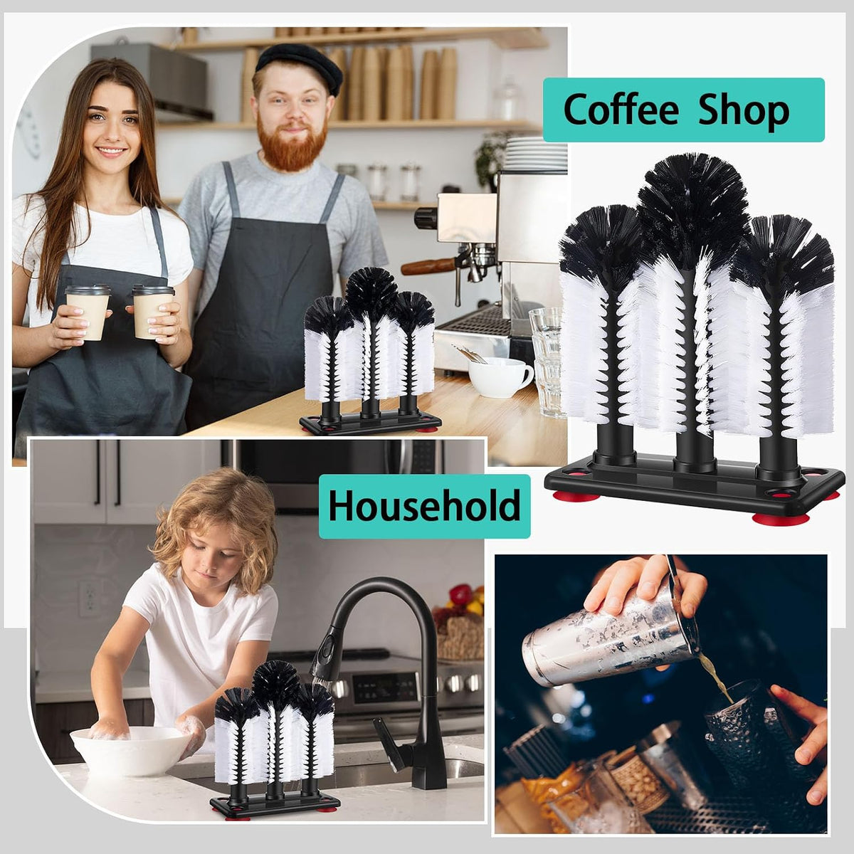 havawish 2 pack water bottle cleaning brush with, side view