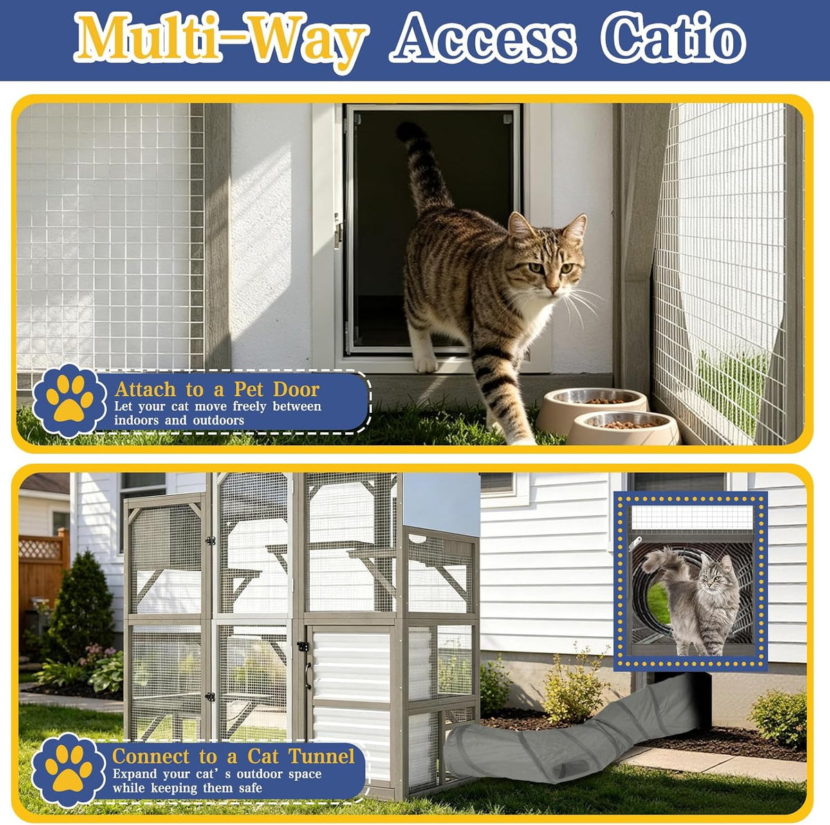 67" h large walk-in catio outdoor cat enclosure, close-up detail