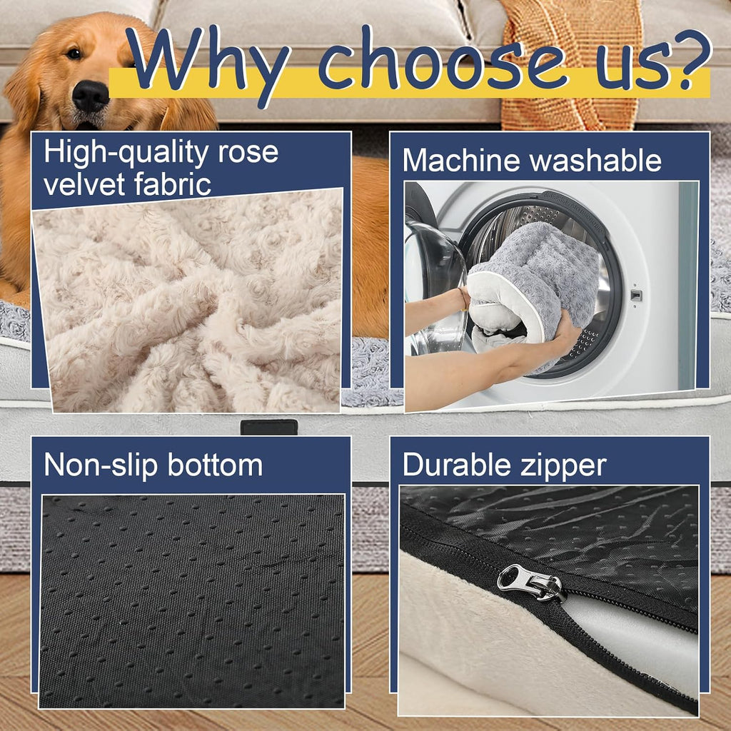 orthopedic dog bed medium size dog, washable dog, side view