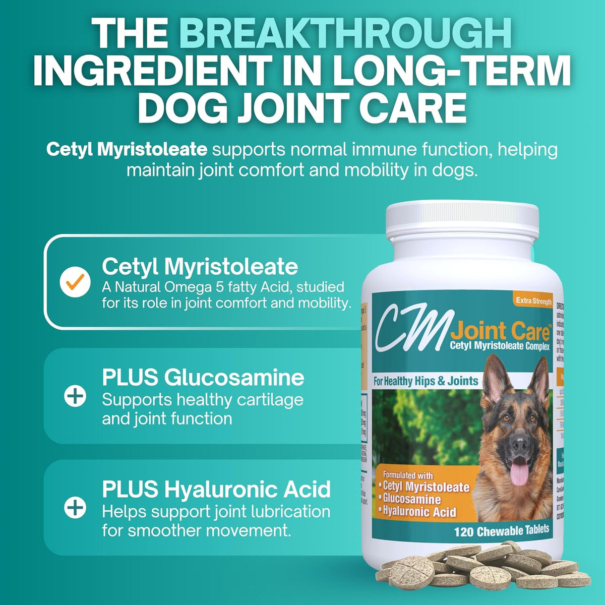 cm joint care for dogs hip & joint, close-up detail