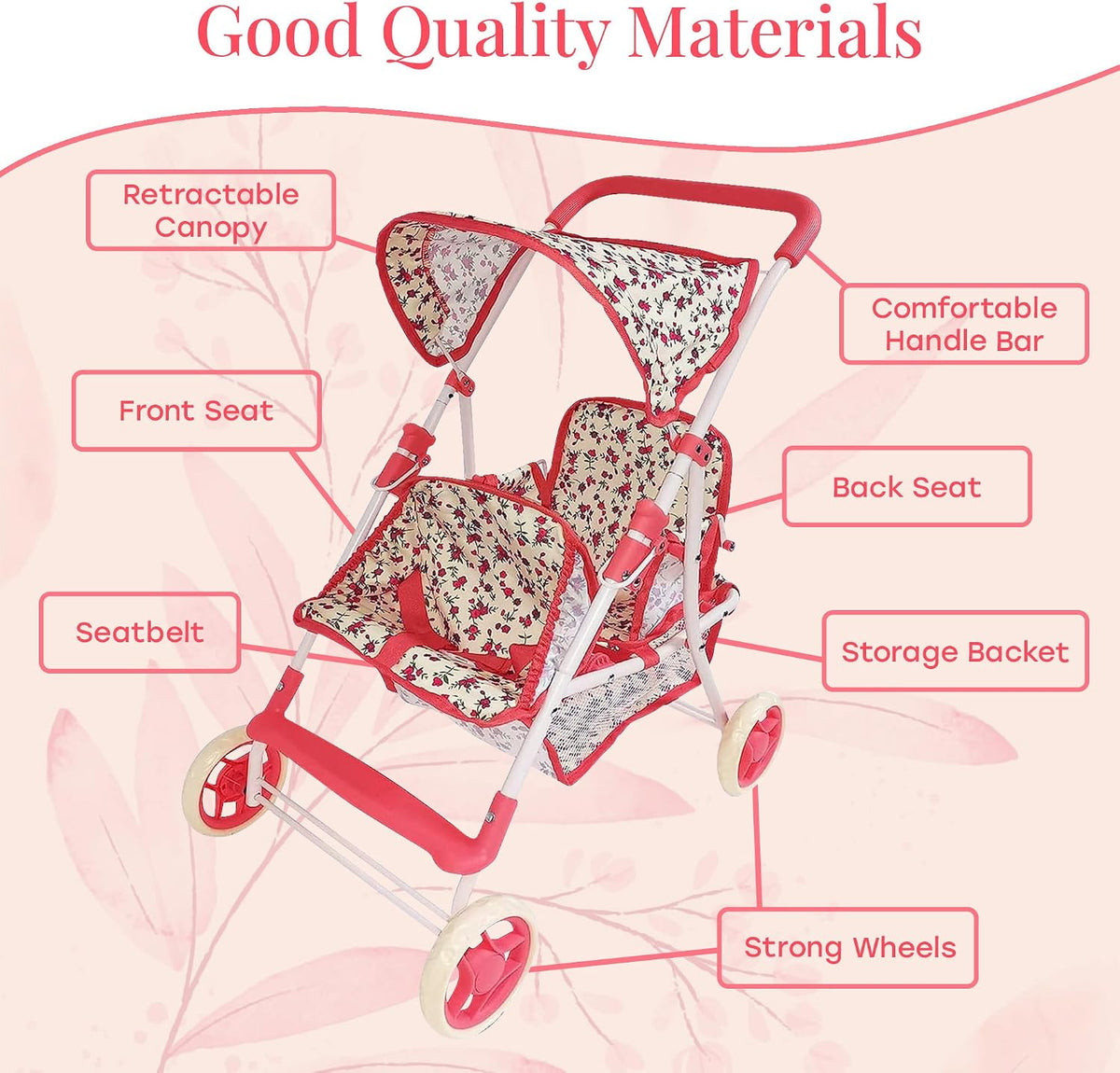 double doll stroller for baby dolls & twin, package contents