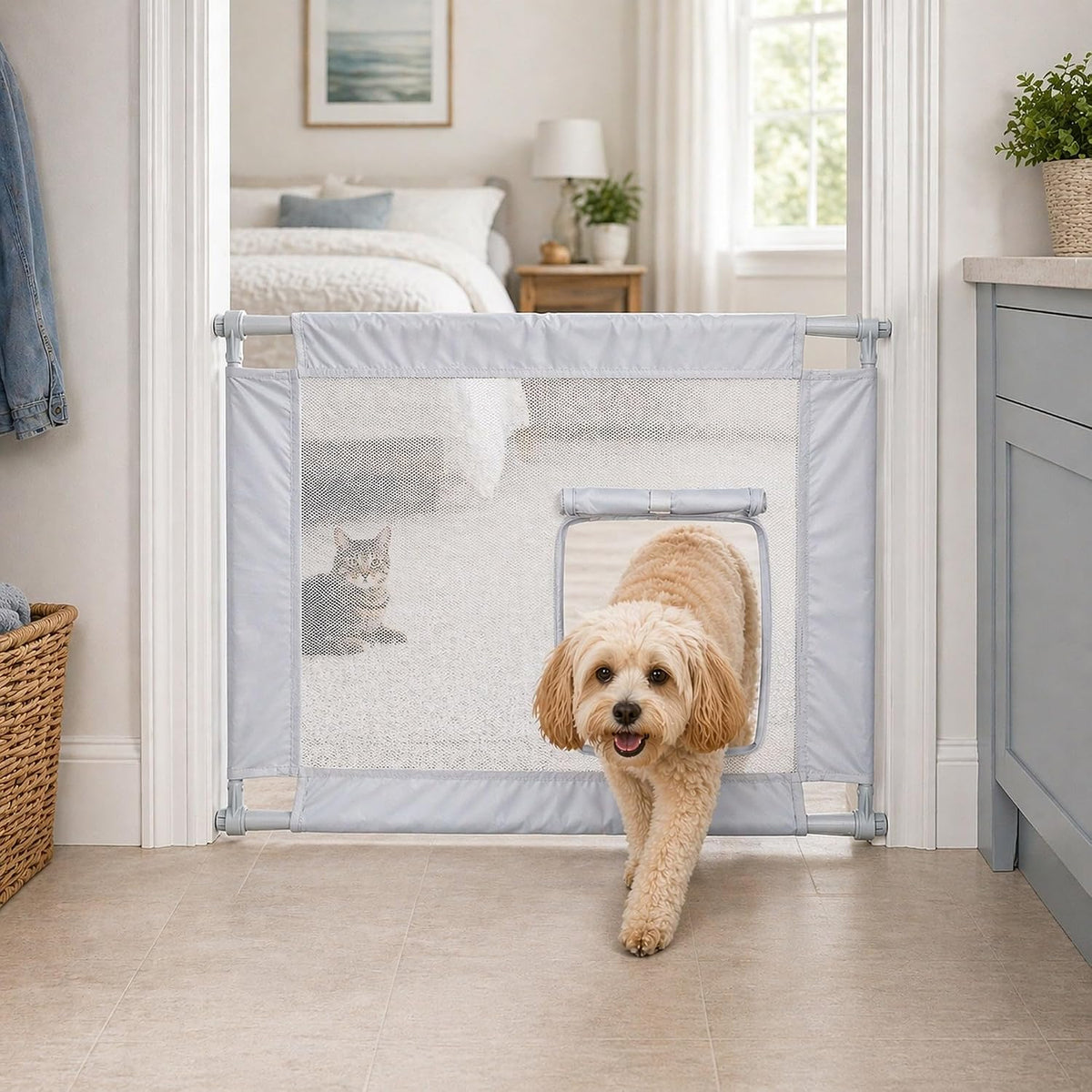 pet life porta-gate pet gate - anti-drilling travel, side view