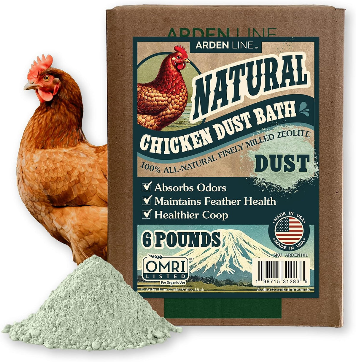 zeolite chicken dust bath, 24 lb, natural mineral, main product view