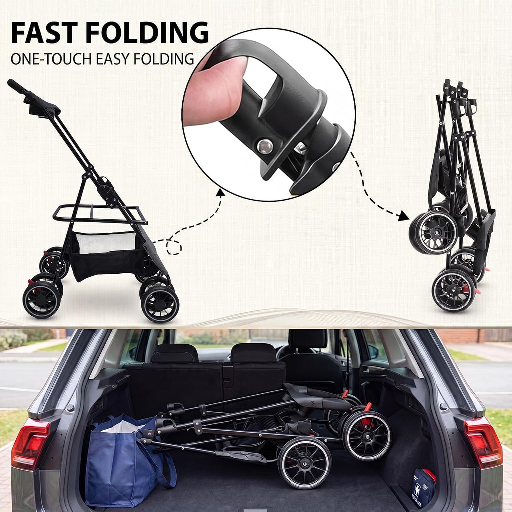 2-in-1 foldable pet stroller 4-wheel for small dogs, package contents