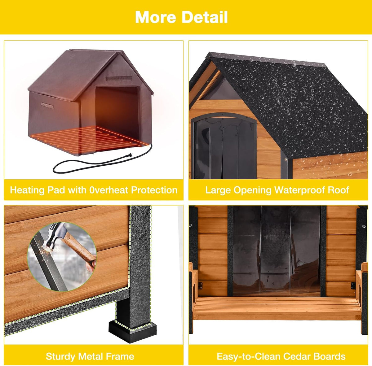 outdoor heated dog house with all-around insulated liner, package contents