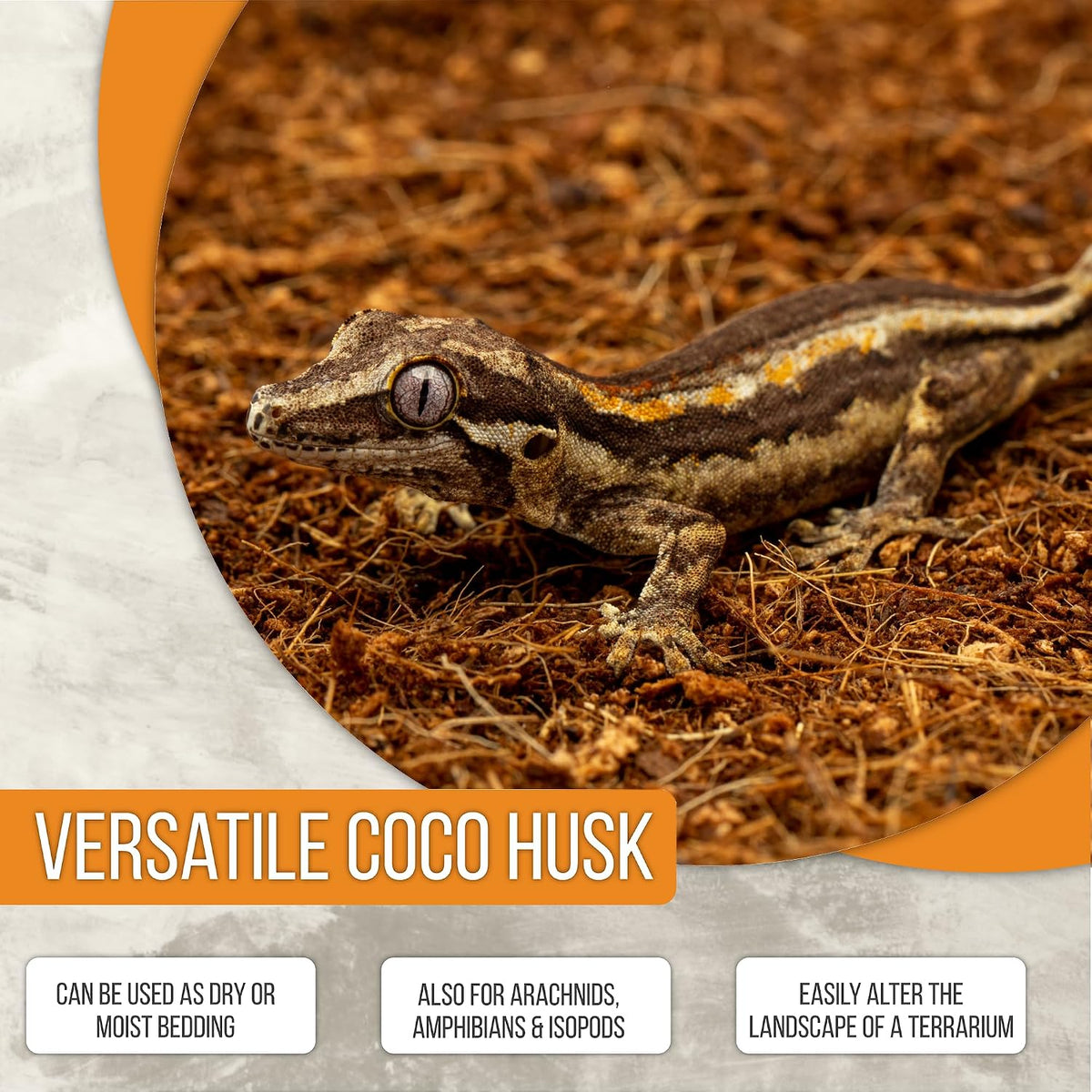 reptiearth reptile bedding, fluffy coconut fiber substrate 36 on a desk or shelf