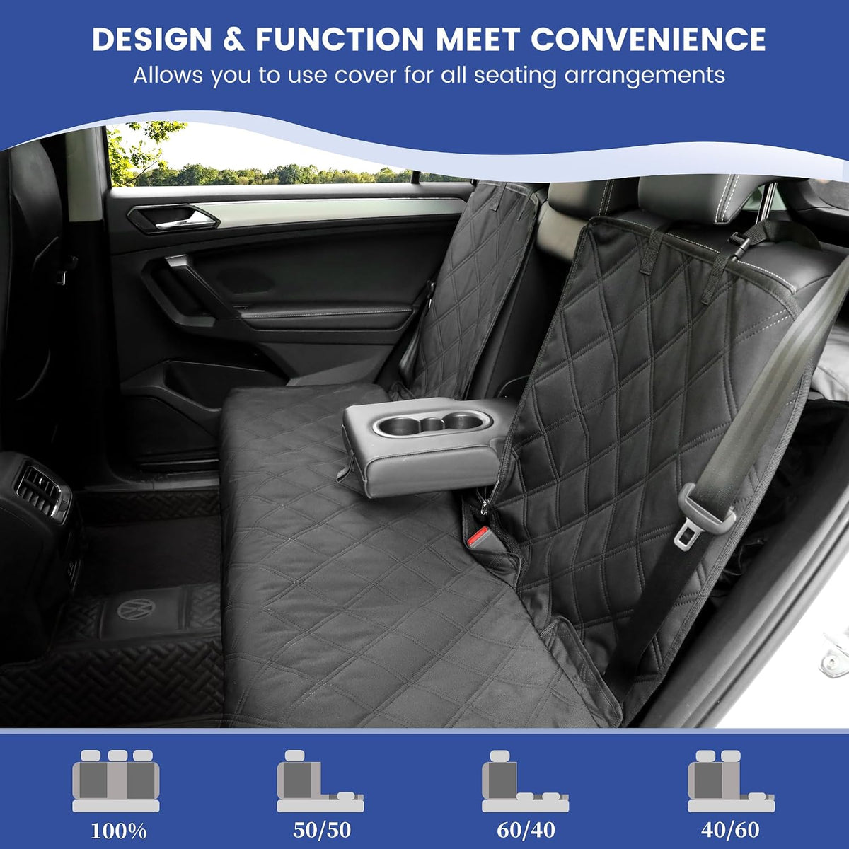 allansing back seat cover for compact cars and, side view