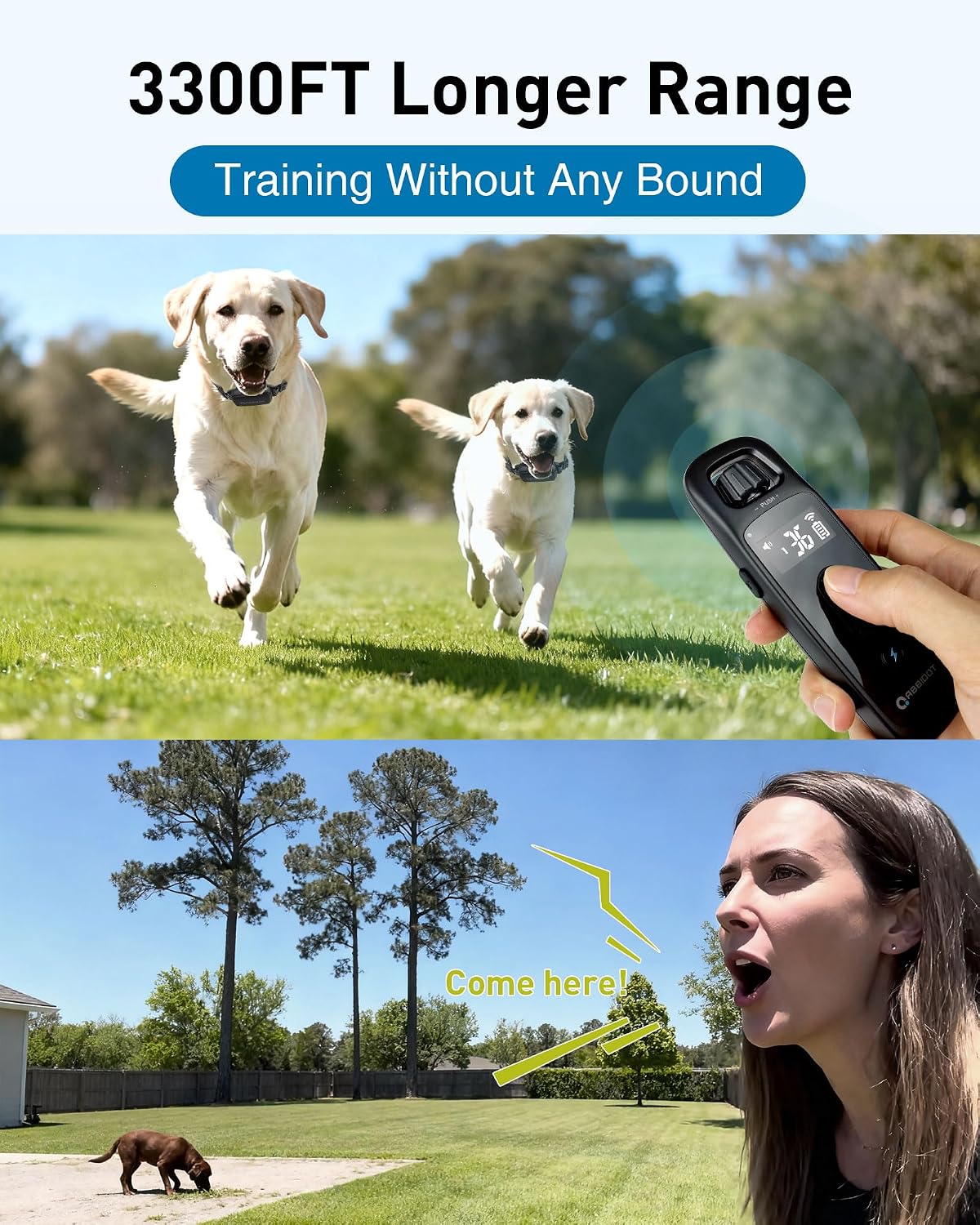 abbidot shock collar for 2 dogs - 4, side view
