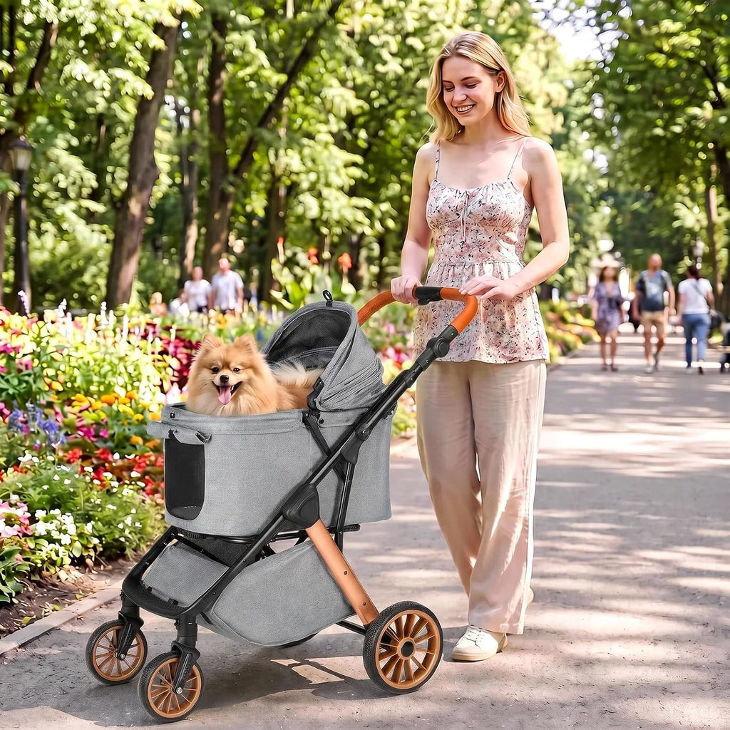 mamizo dog stroller for medium dogs up to shown in use