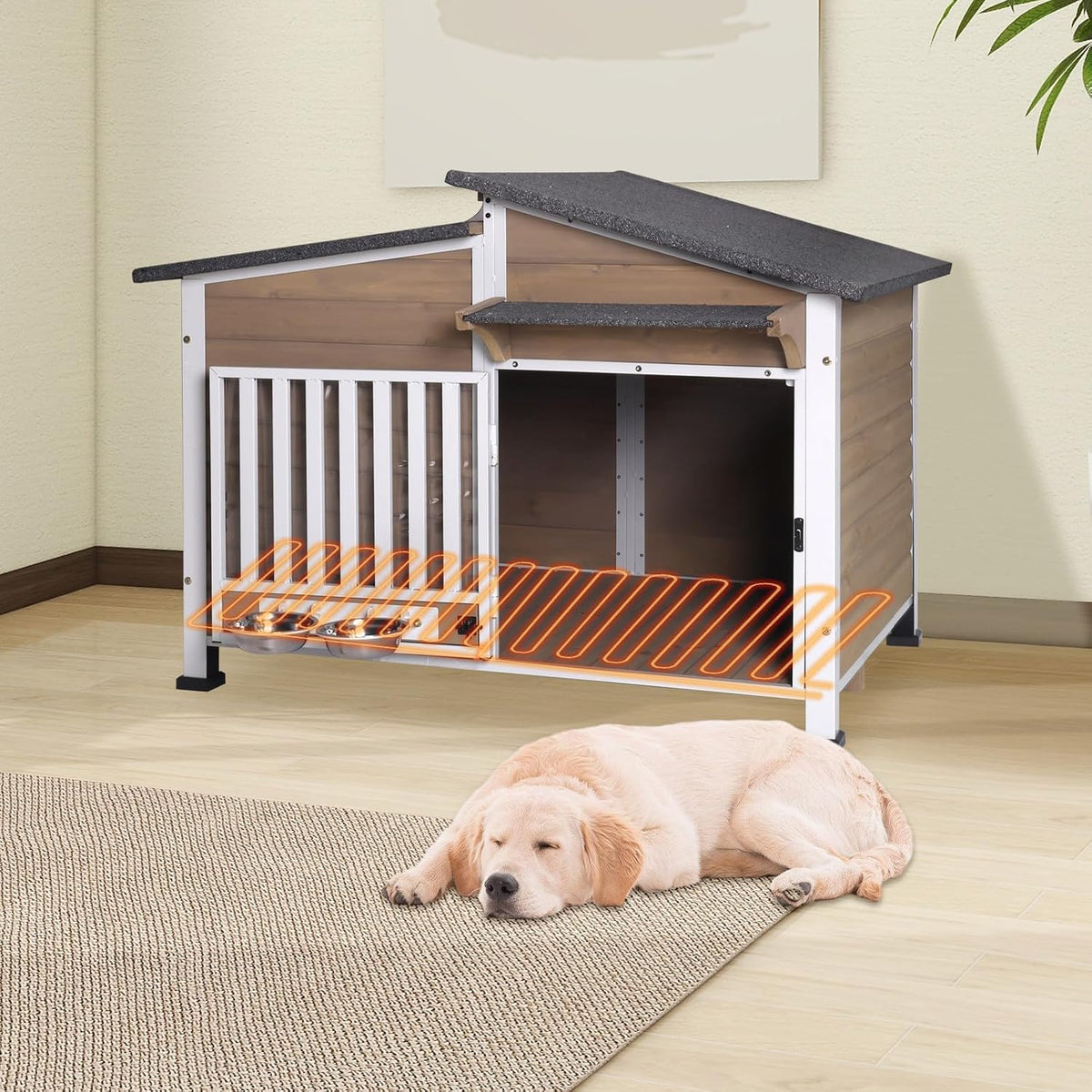 heated dog house for outdoor use with matel, package contents