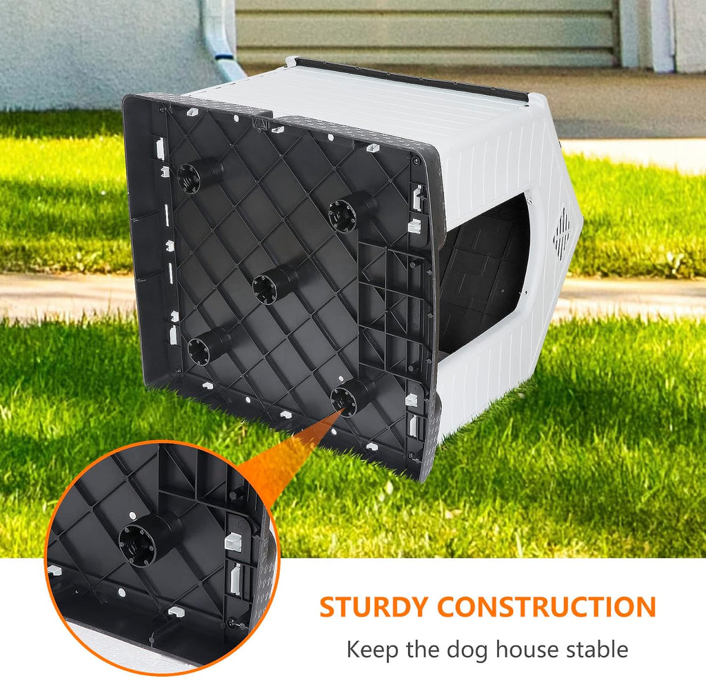 zeny large plastic dog house - waterproof dog showing dimensions