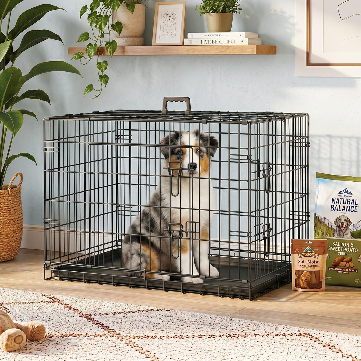 fdw dog crate for medium dogs 36 inch on a desk or shelf