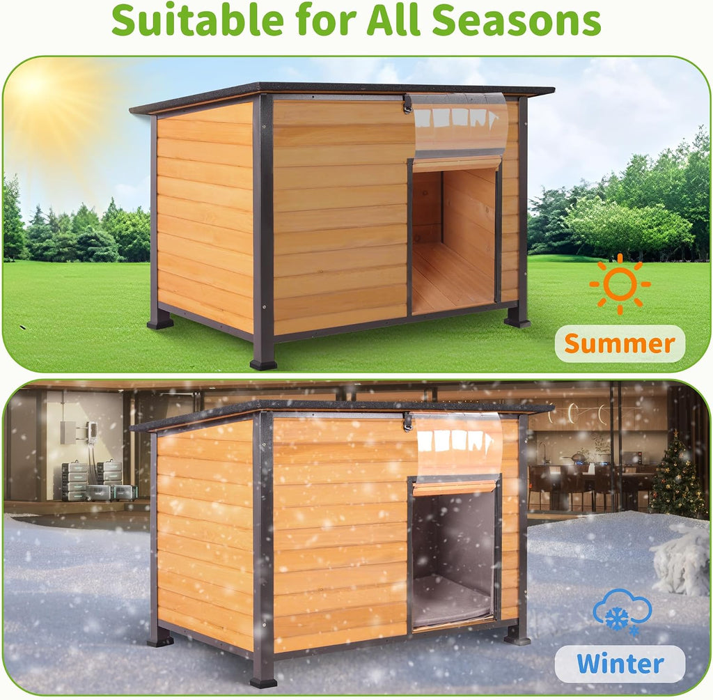 insulated dog house outdoor weatherproof, large wooden house on a desk or shelf