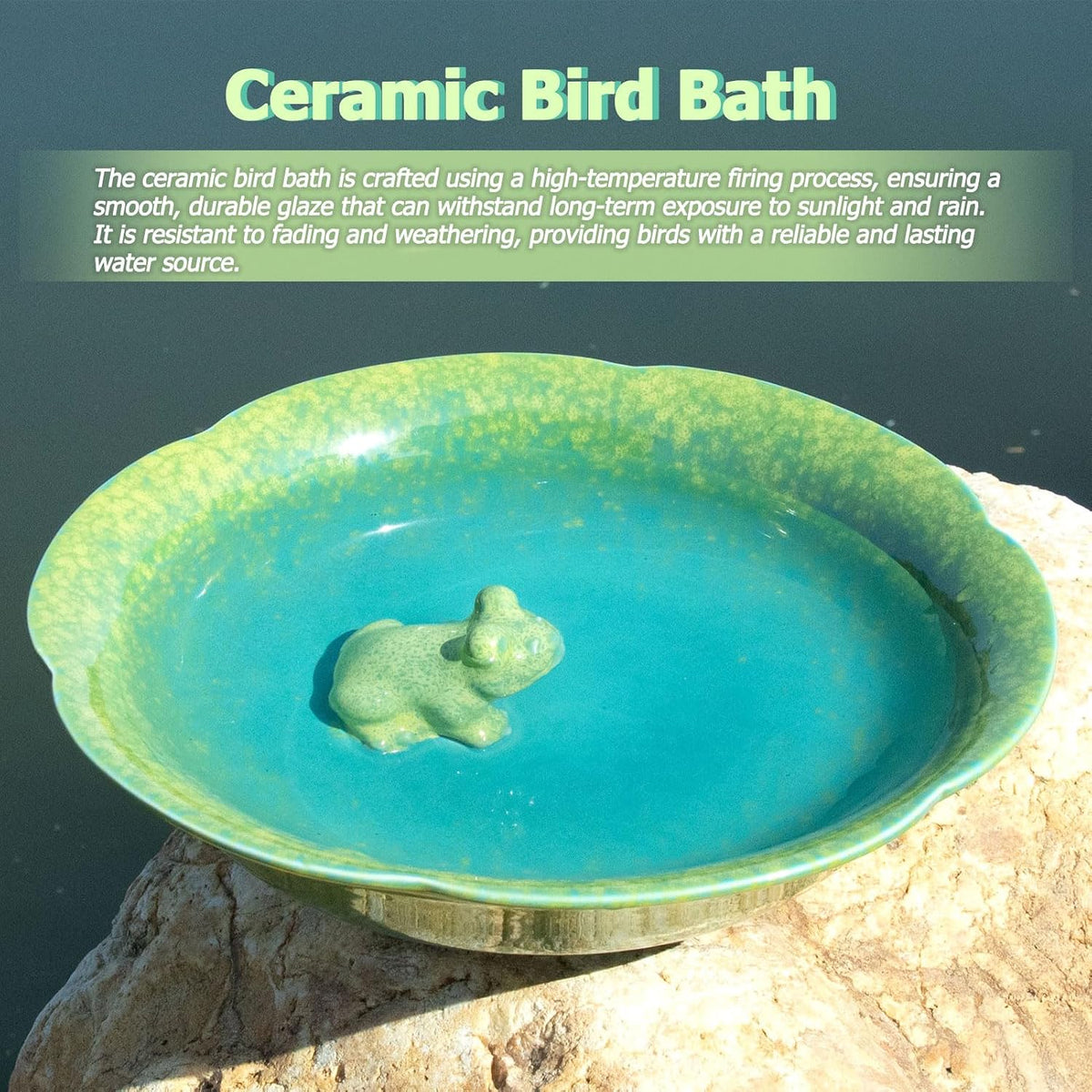 10" w ceramic bird bath bowl,bird bath for showing dimensions