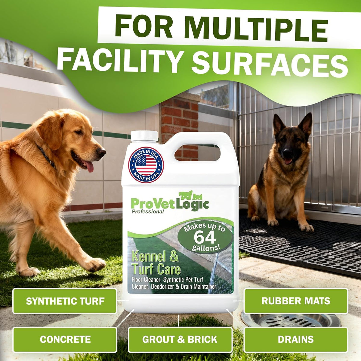provetlogic kennel & turf care (4 pack), close-up detail