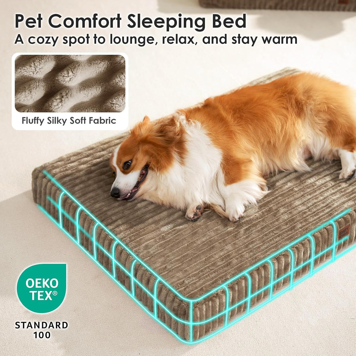 eheyciga orthopedic xl dog beds large sized dog, close-up detail