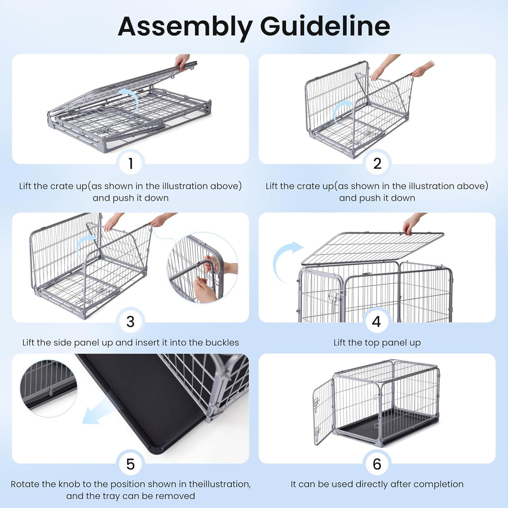 zomisia collapsible dog crate for medium dogs on a desk or shelf