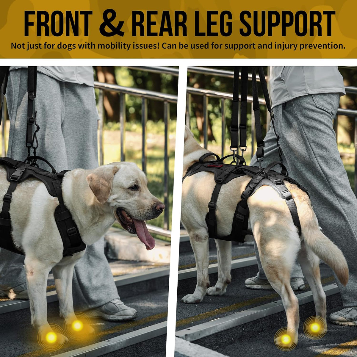 onetigris dog full body lift harness, all-gender dogs showing dimensions