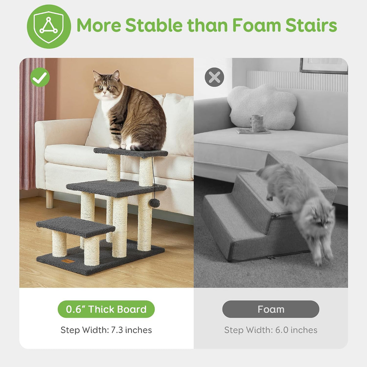 pawque dog stairs & cat scratching post pet, side view