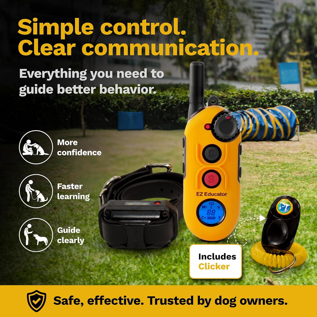 educator ez-900 e collar for dog training with, side view