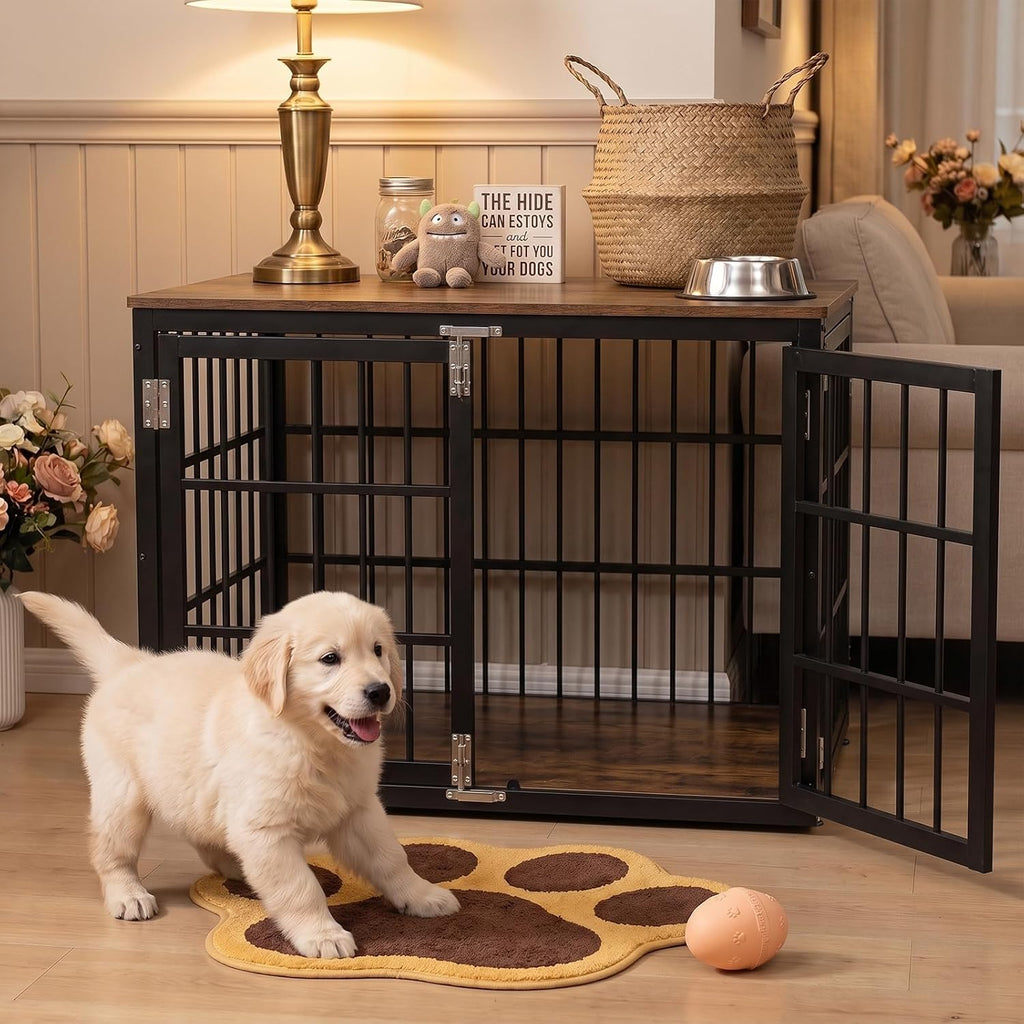 dumos dog crate furniture 38 inch indoor crate shown in use