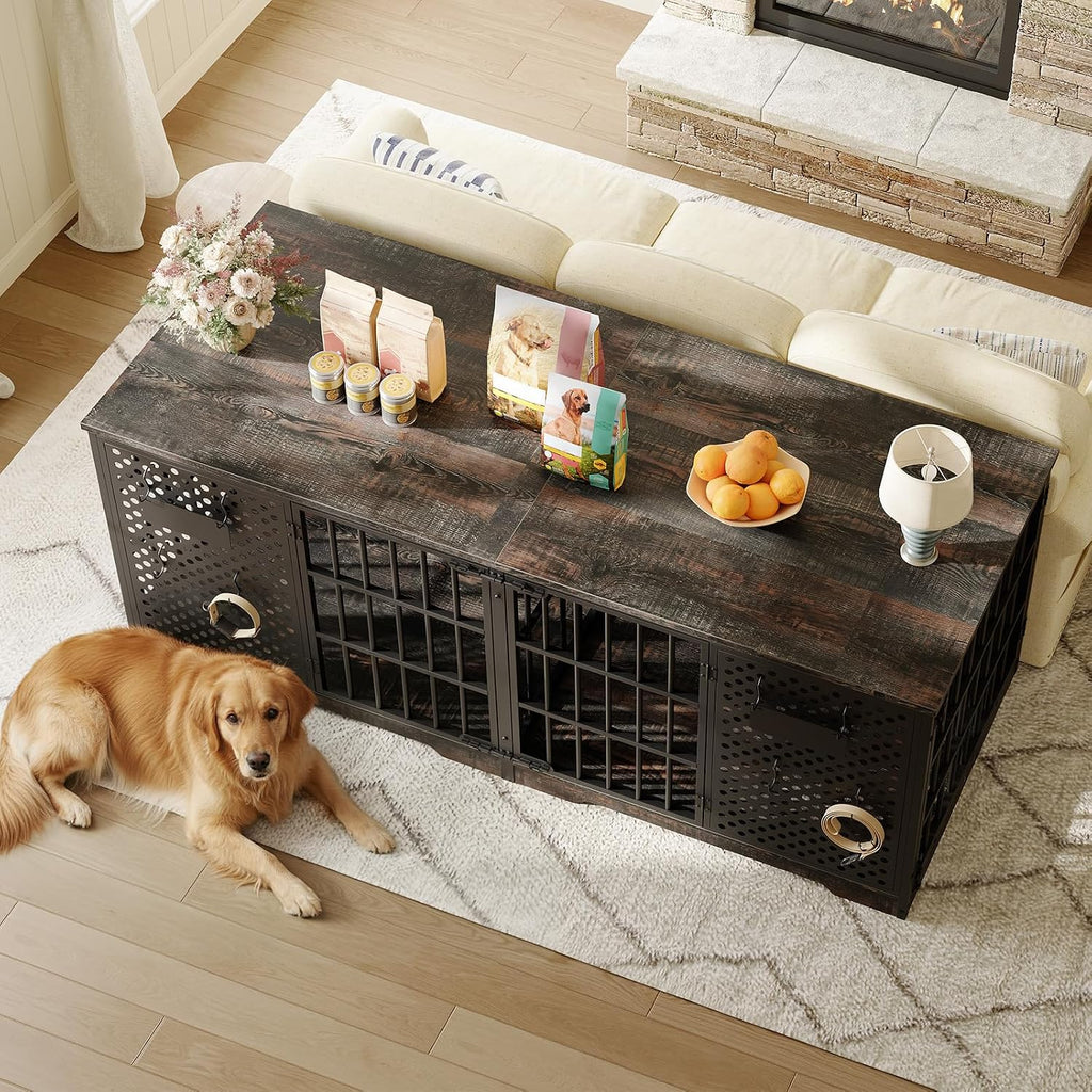 hoobro 71" dog crate furniture for 2 large, package contents