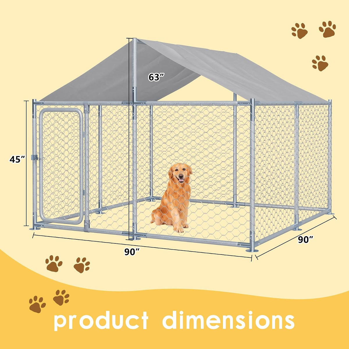 7.5ft large outdoor dog kennel enclosure with waterproof shown in use