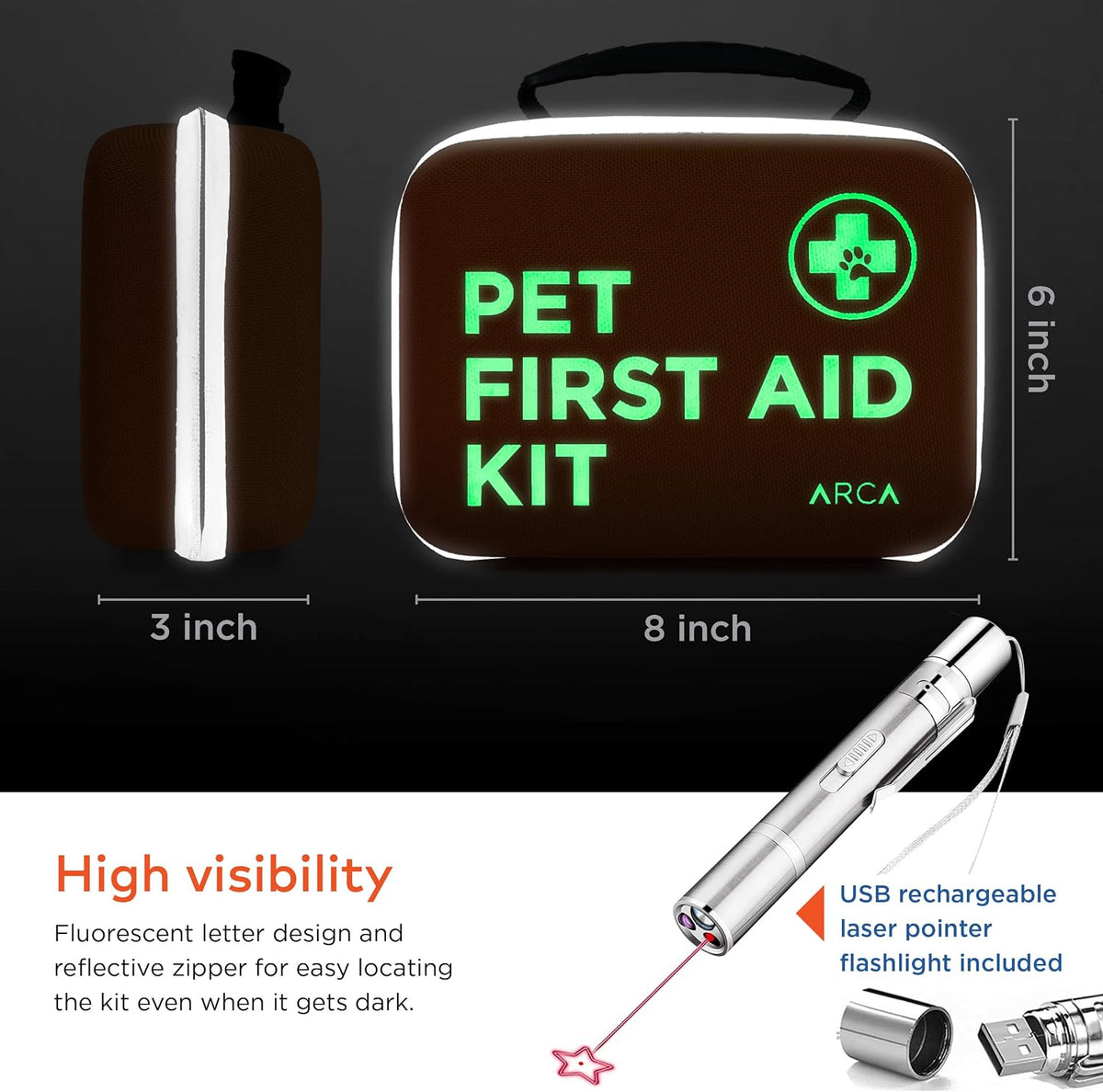 arca pet cat & dog first aid kit shown in use
