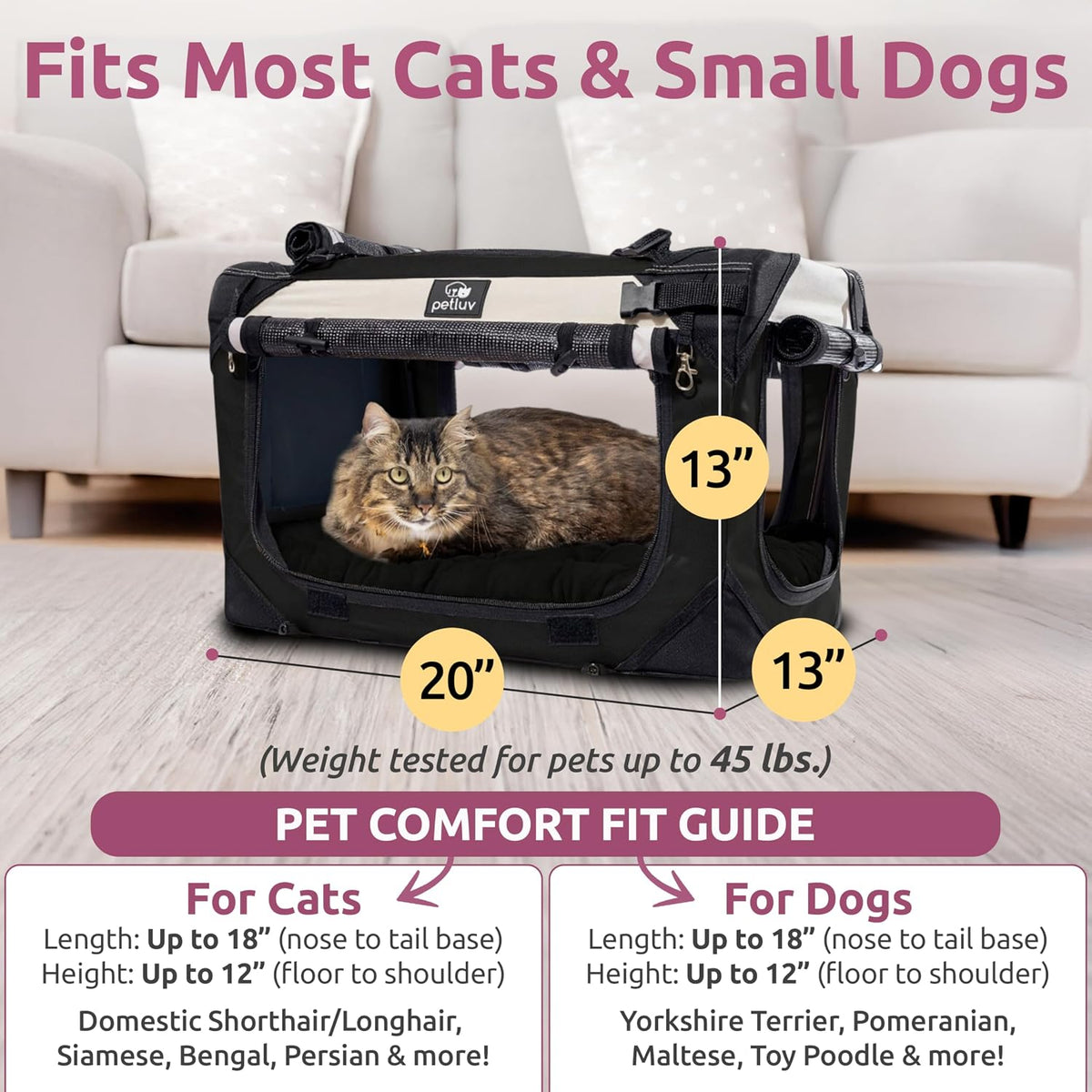cat & dog carrier, fits most cats or, close-up detail