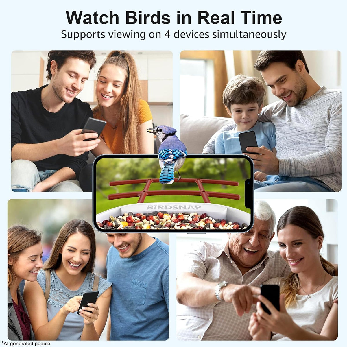 birdsnap® pav bird feeder with camera solar powered showing dimensions