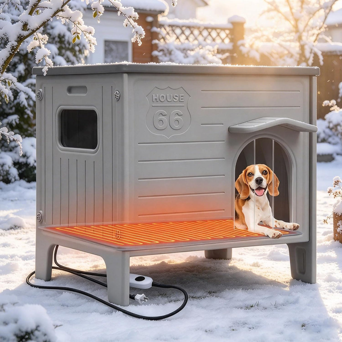 heated dog house for outside, outdoor indoor dog, main product view