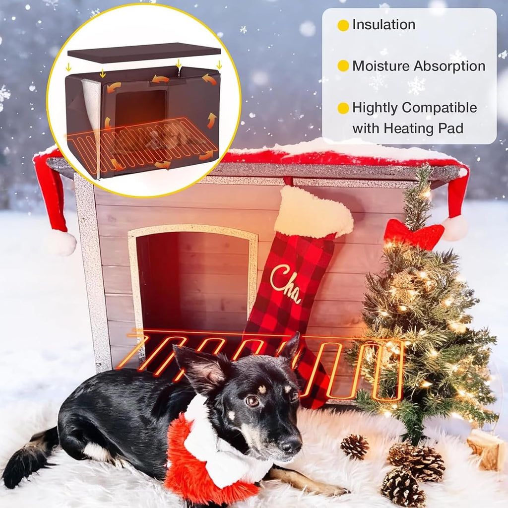 aivituvin dog house with insulated liner, heated outdoor, close-up detail