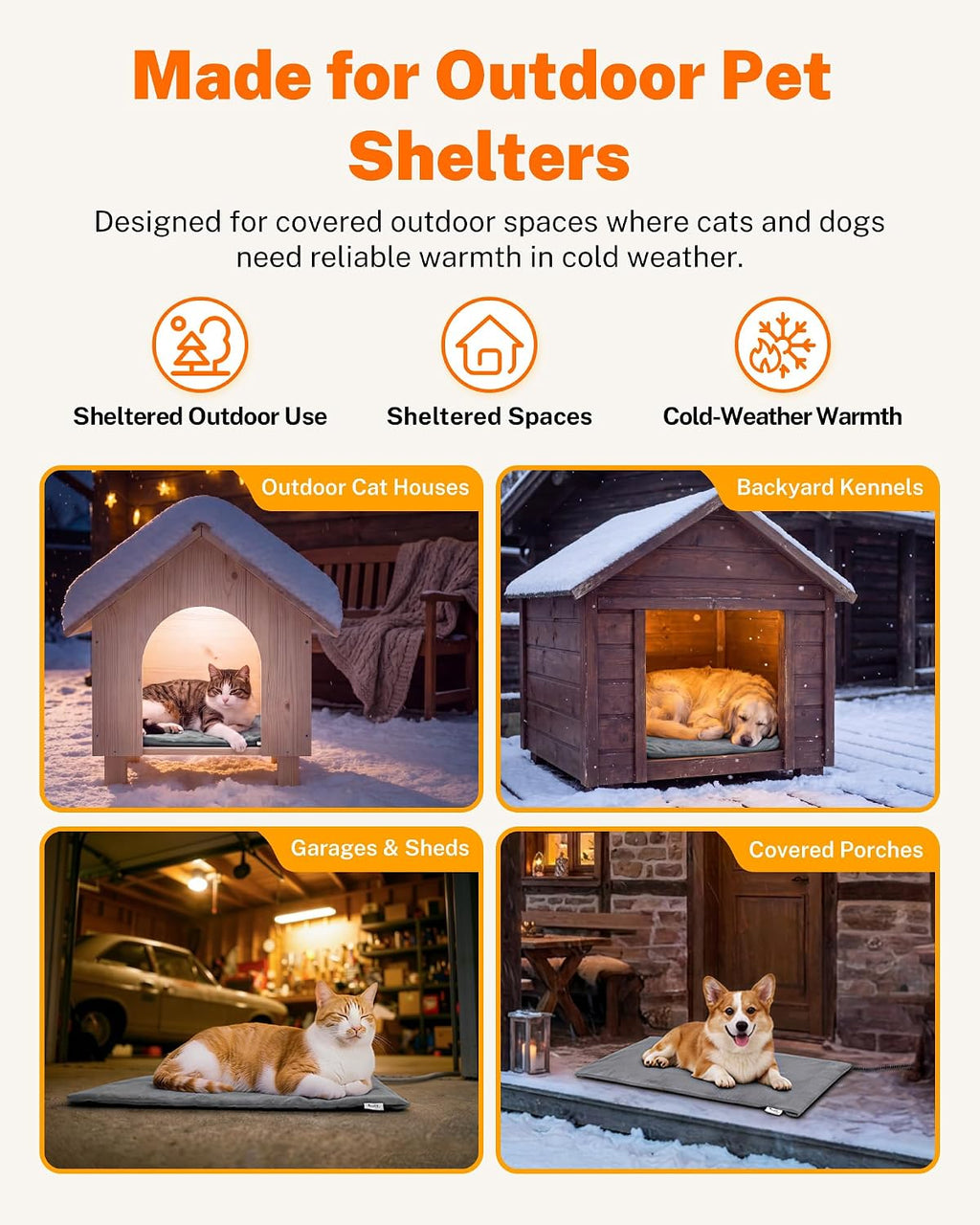toozey outdoor pet heating pad for dogs &, view 9