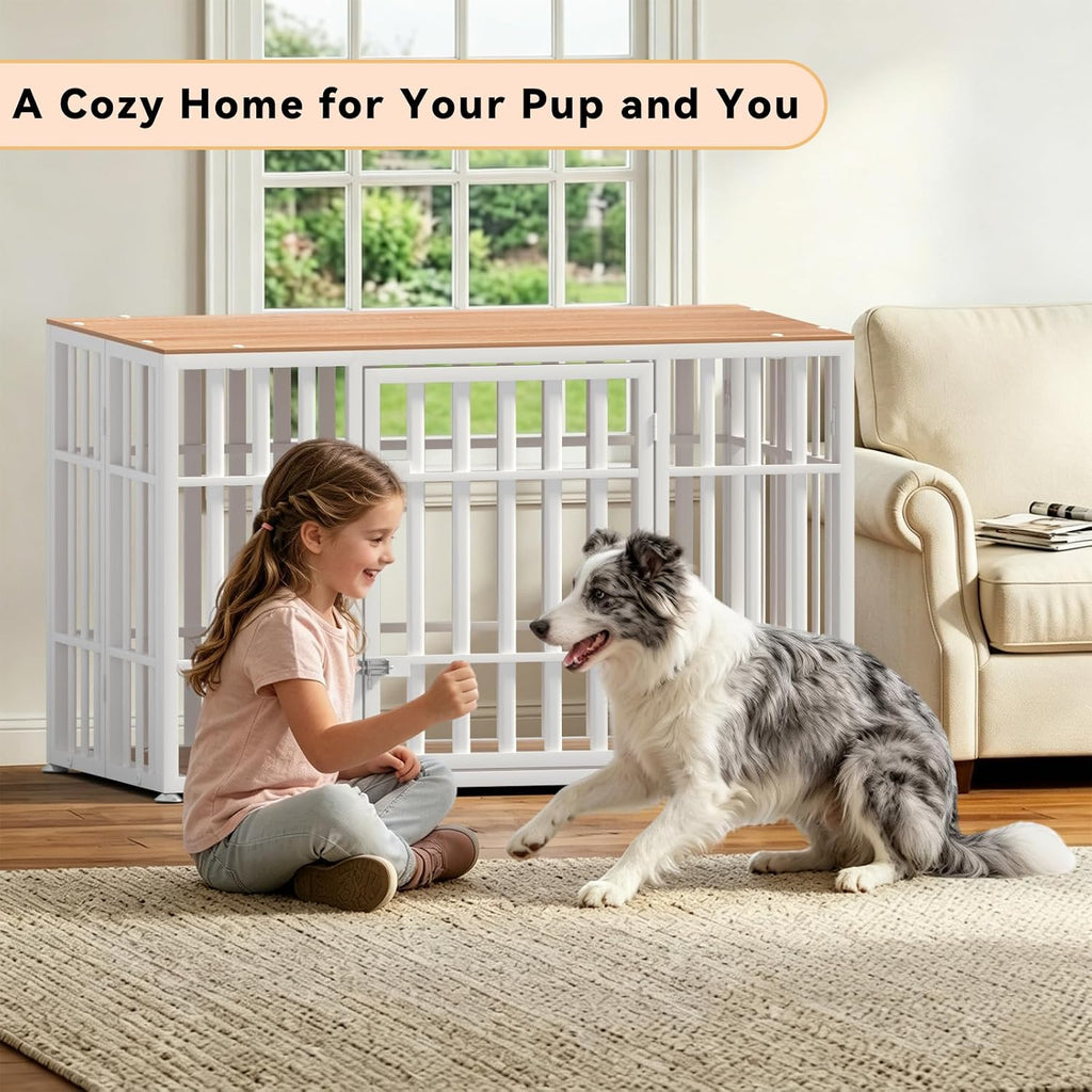 snuowu 46 inch heavy duty dog crate furniture, package contents