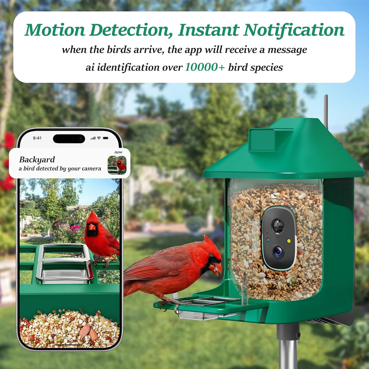 bird feeder with camera,wifi smart bird house with shown in use