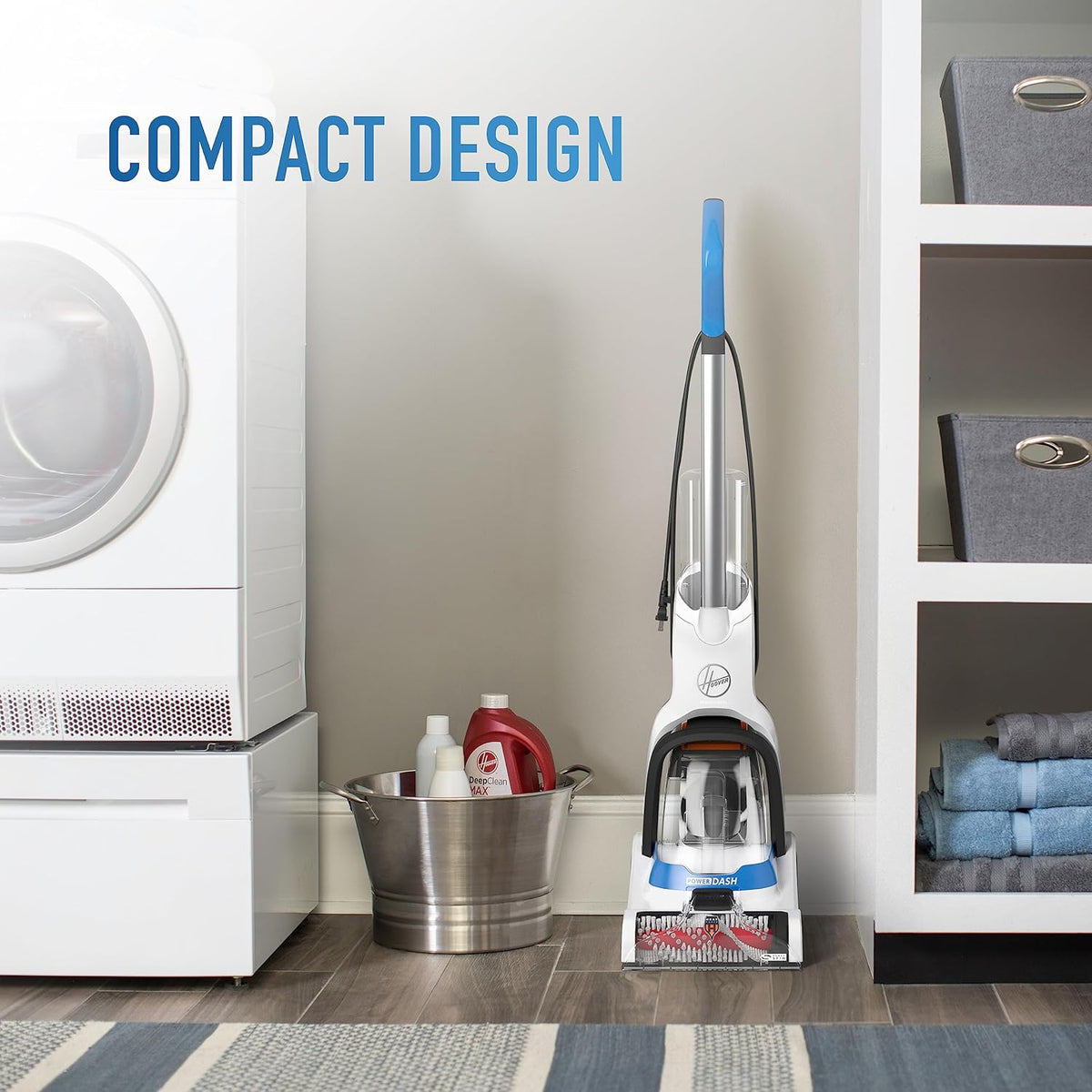hoover powerdash pet compact carpet cleaner machine, lightweight showing dimensions